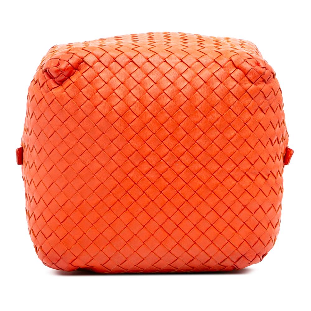 Bottega Veneta B Bottega Veneta Orange Nappa Leather Leather Nappa Intrecciato Cube Crossbody Italy