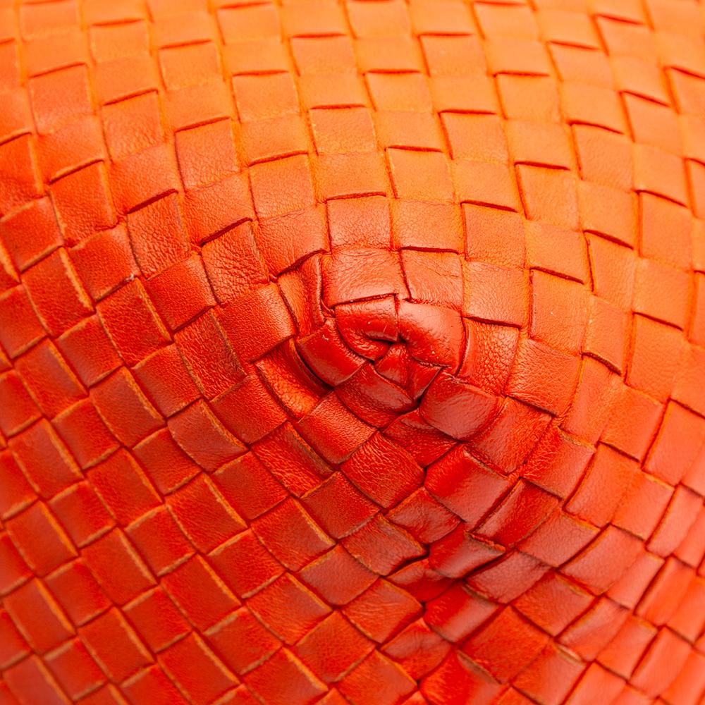 Bottega Veneta B Bottega Veneta Orange Nappa Leather Leather Nappa Intrecciato Cube Crossbody Italy
