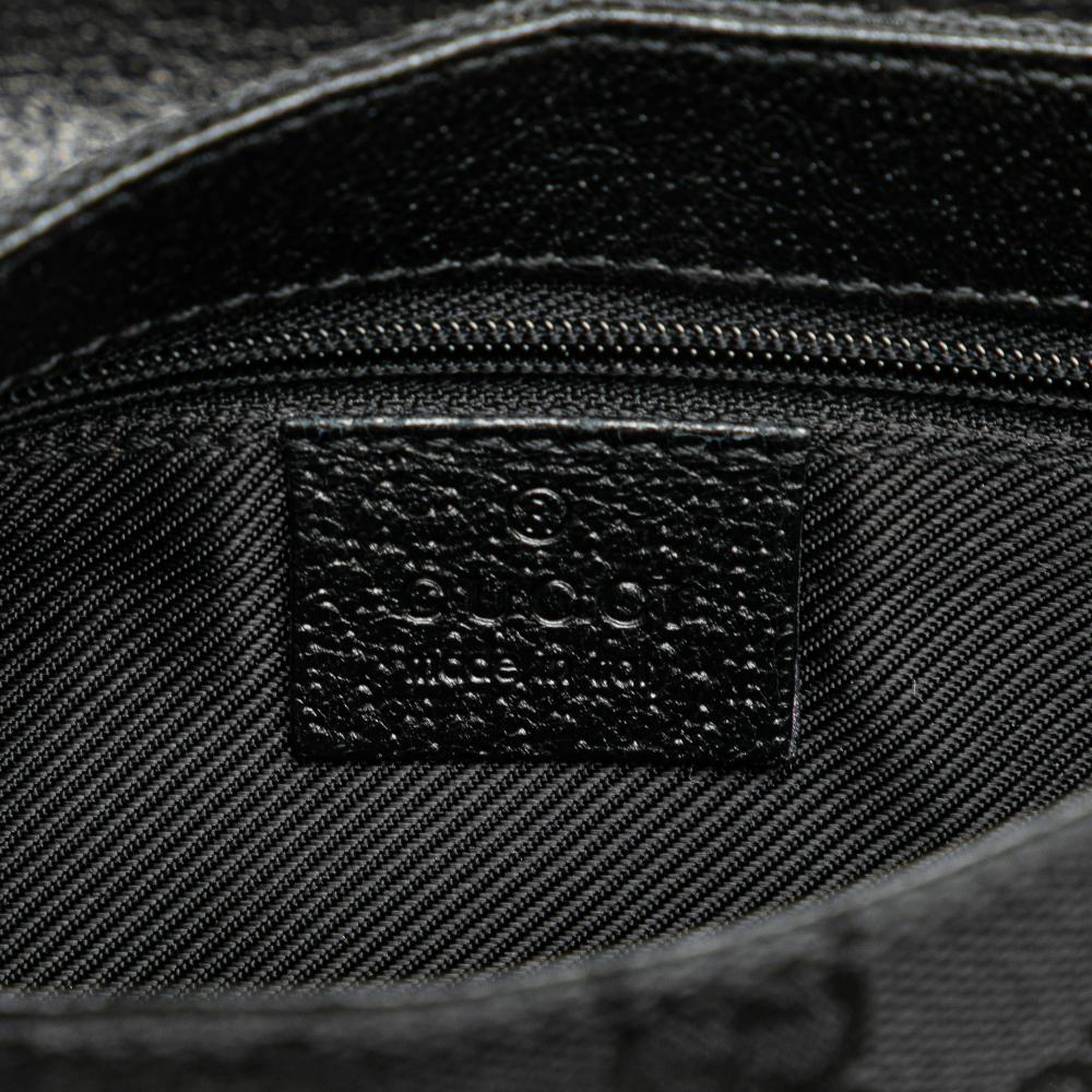 Gucci B Gucci Black Canvas Fabric GG Jackie Belt Bag Italy