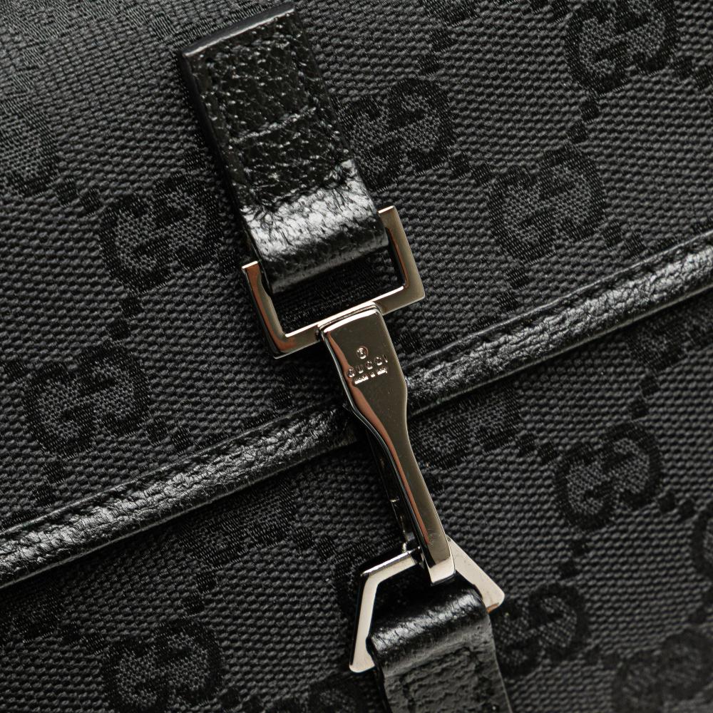 Gucci B Gucci Black Canvas Fabric GG Jackie Belt Bag Italy