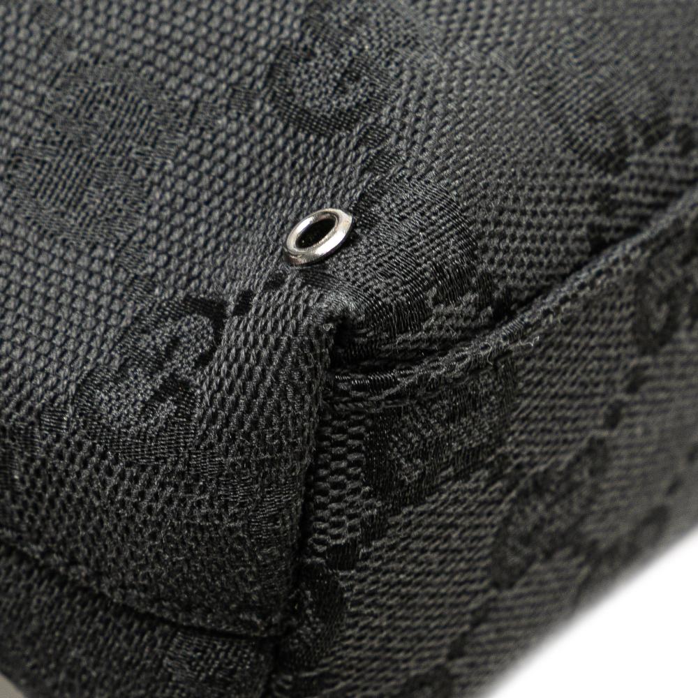 Gucci B Gucci Black Canvas Fabric GG Jackie Belt Bag Italy