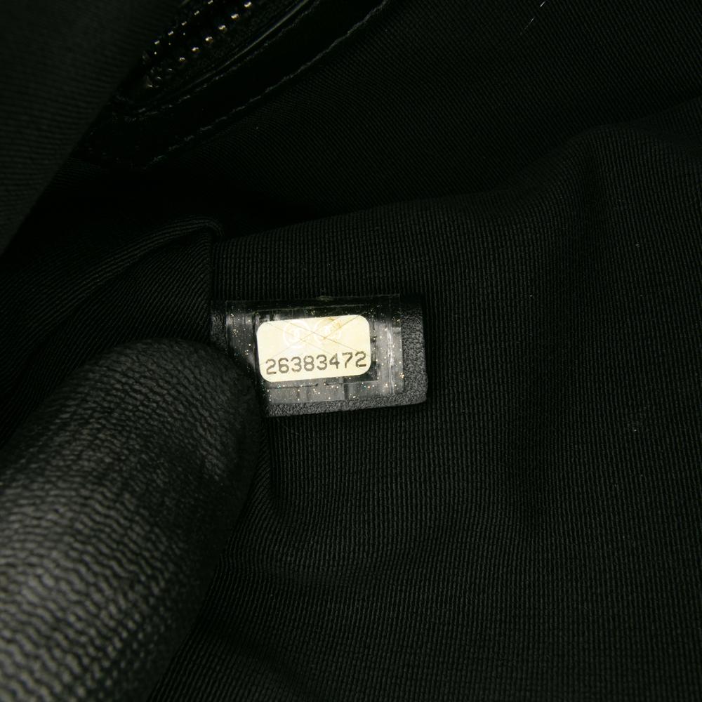 Chanel AB Chanel Blue Navy with Black Wool Fabric Paris-Hamburg Embroidered Gabrielle Clutch Italy