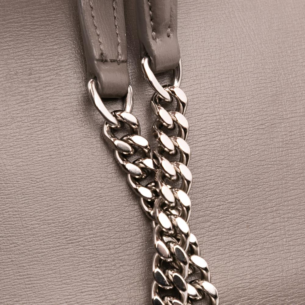 Saint Laurent B Saint Laurent Gray Calf Leather Medium Monogram Sunset Crossbody Italy