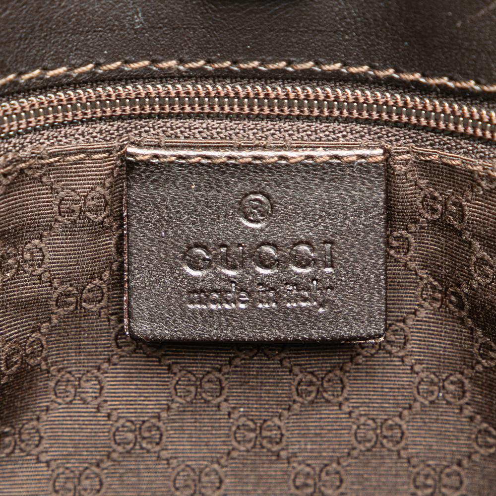 Gucci B Gucci Brown Light Brown Canvas Fabric Web Shoulder Bag Italy