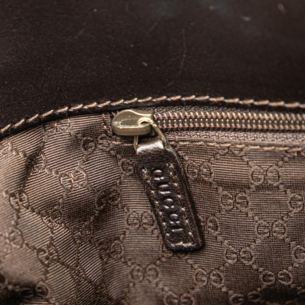 Gucci B Gucci Brown Light Brown Canvas Fabric Web Shoulder Bag Italy