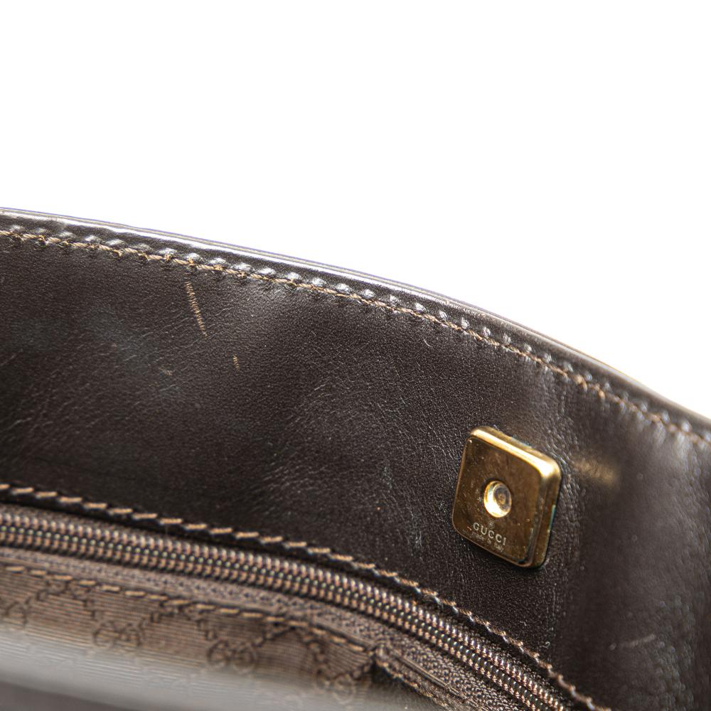 Gucci B Gucci Brown Light Brown Canvas Fabric Web Shoulder Bag Italy