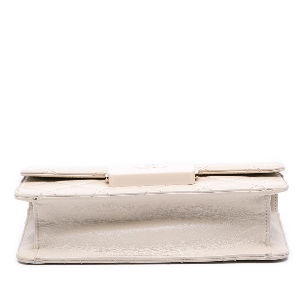 Chanel B Chanel White Ivory Lambskin Leather Leather Mini Lambskin Beauty Lock Flap Italy