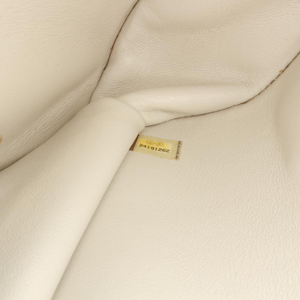 Chanel B Chanel White Ivory Lambskin Leather Leather Mini Lambskin Beauty Lock Flap Italy