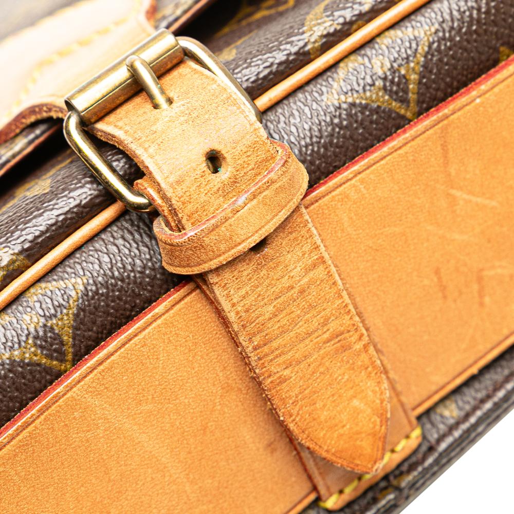 Louis Vuitton B Louis Vuitton Brown Monogram Canvas Canvas Monogram Cartouchiere MM France