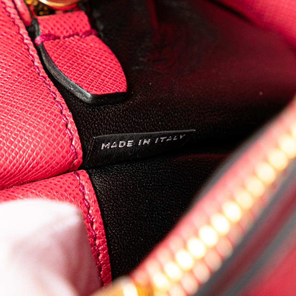 Prada B Prada Pink Saffiano Leather Soft Triple Pocket Tote Italy