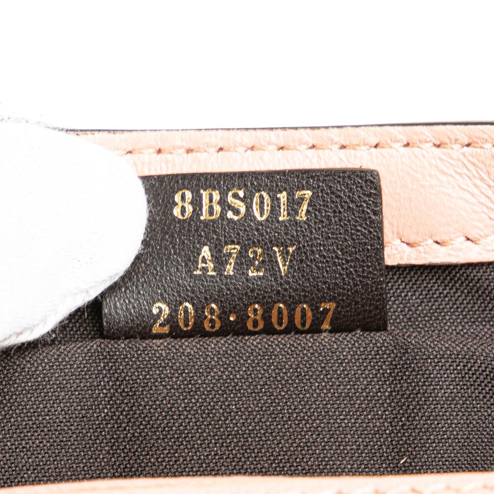 Fendi B Fendi Pink Light Pink Calf Leather Mini Zucca Embossed Baguette Satchel Italy