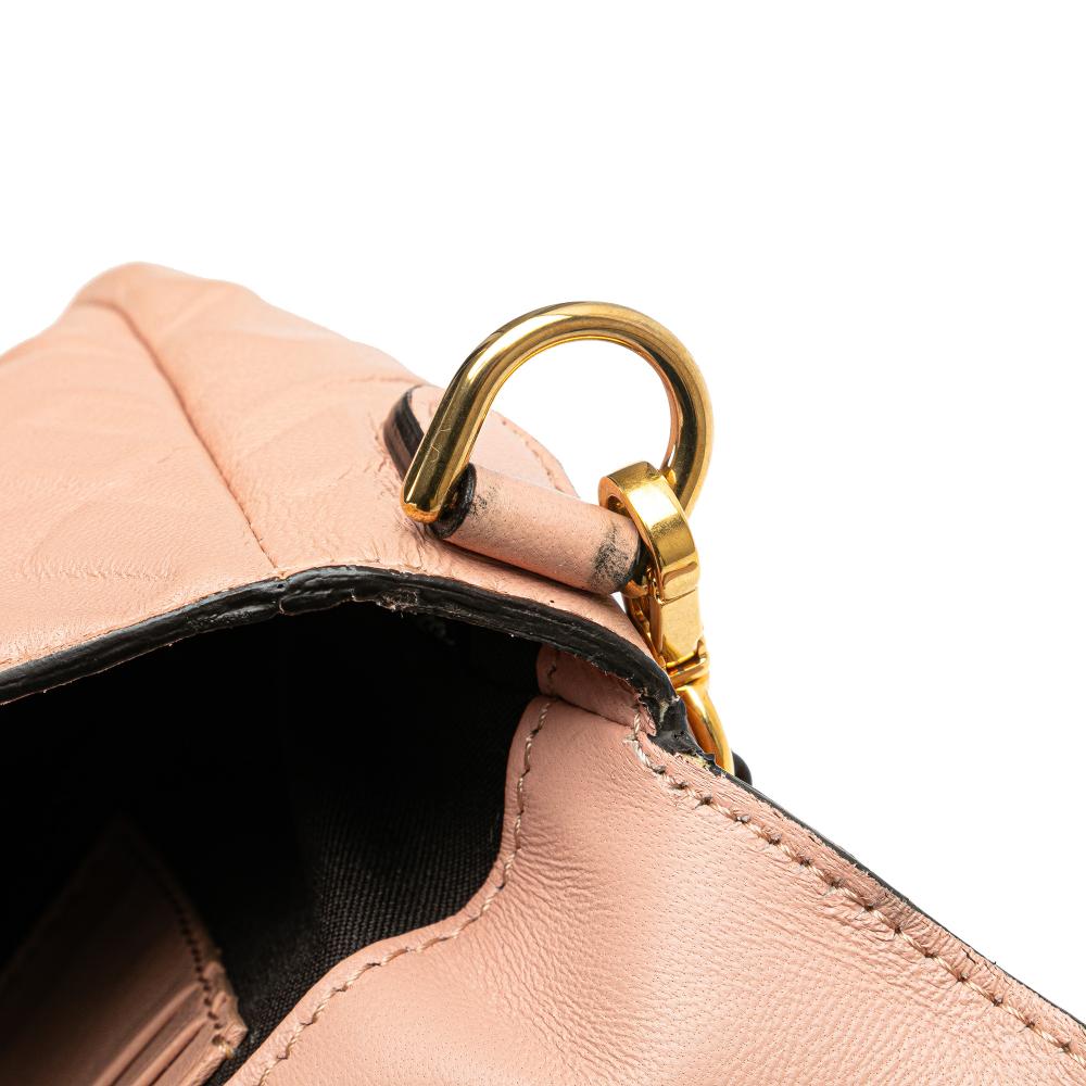 Fendi B Fendi Pink Light Pink Calf Leather Mini Zucca Embossed Baguette Satchel Italy