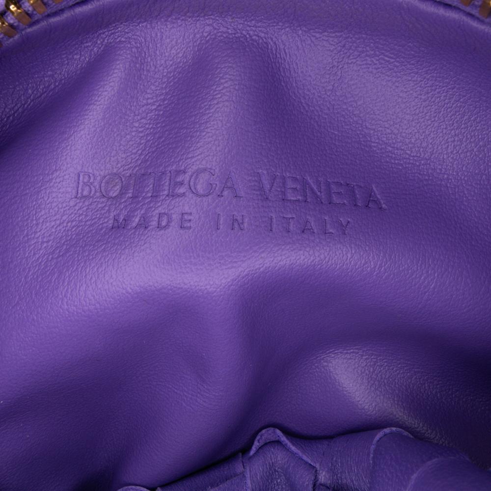 Bottega Veneta AB Bottega Veneta Purple Dark Purple Nappa Leather Leather Mini Nappa Intrecciato Jodie Italy