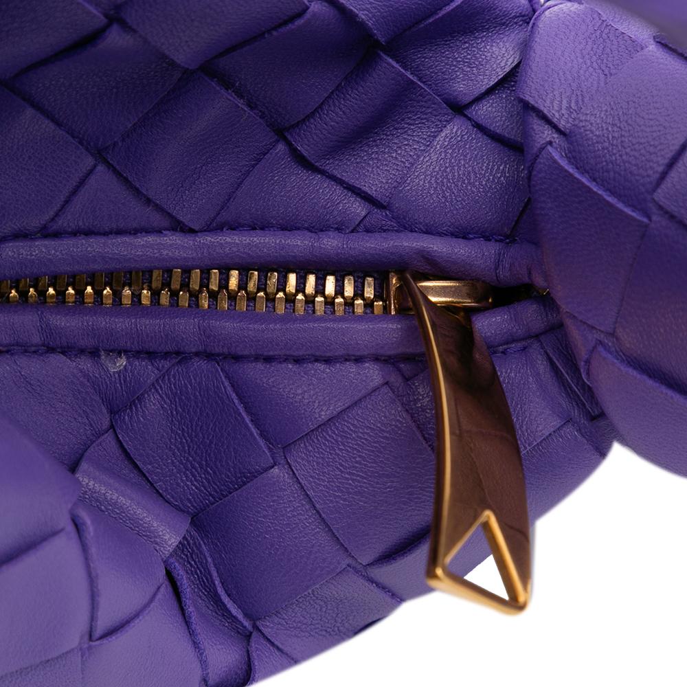 Bottega Veneta AB Bottega Veneta Purple Dark Purple Nappa Leather Leather Mini Nappa Intrecciato Jodie Italy