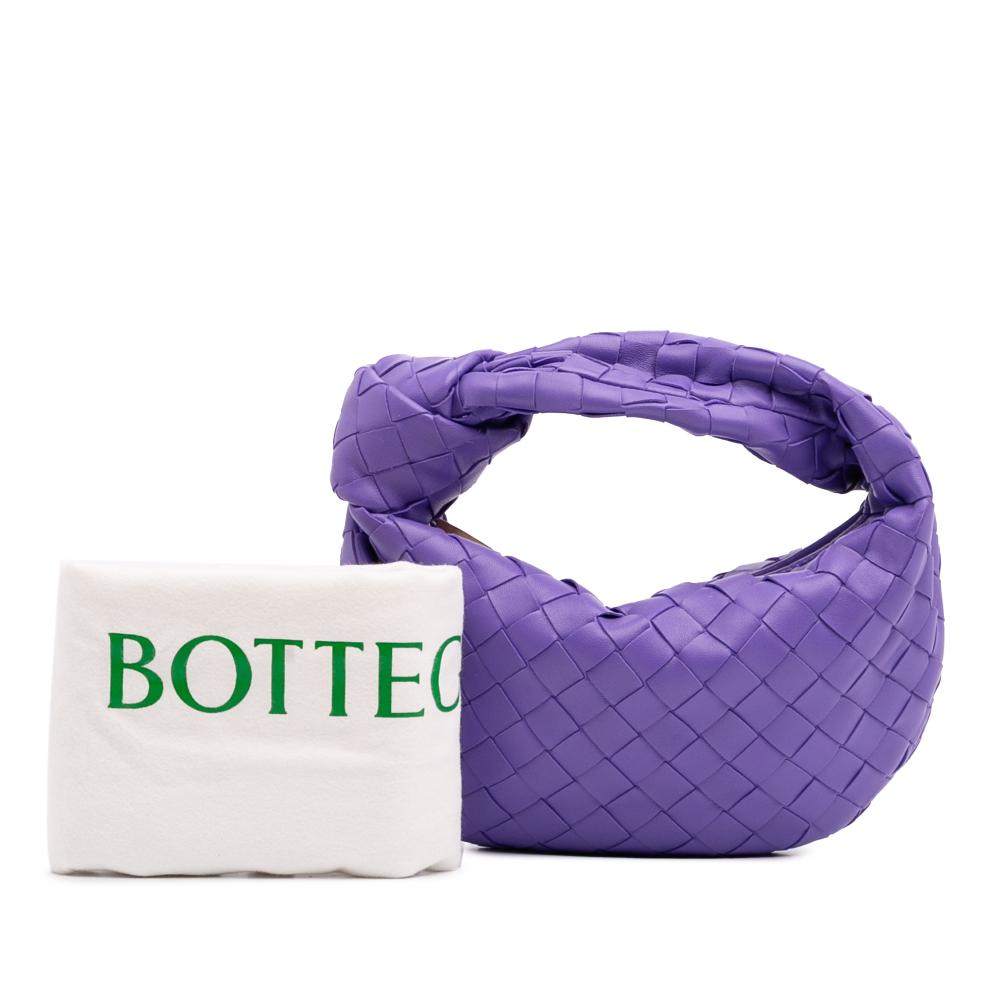 Bottega Veneta AB Bottega Veneta Purple Dark Purple Nappa Leather Leather Mini Nappa Intrecciato Jodie Italy