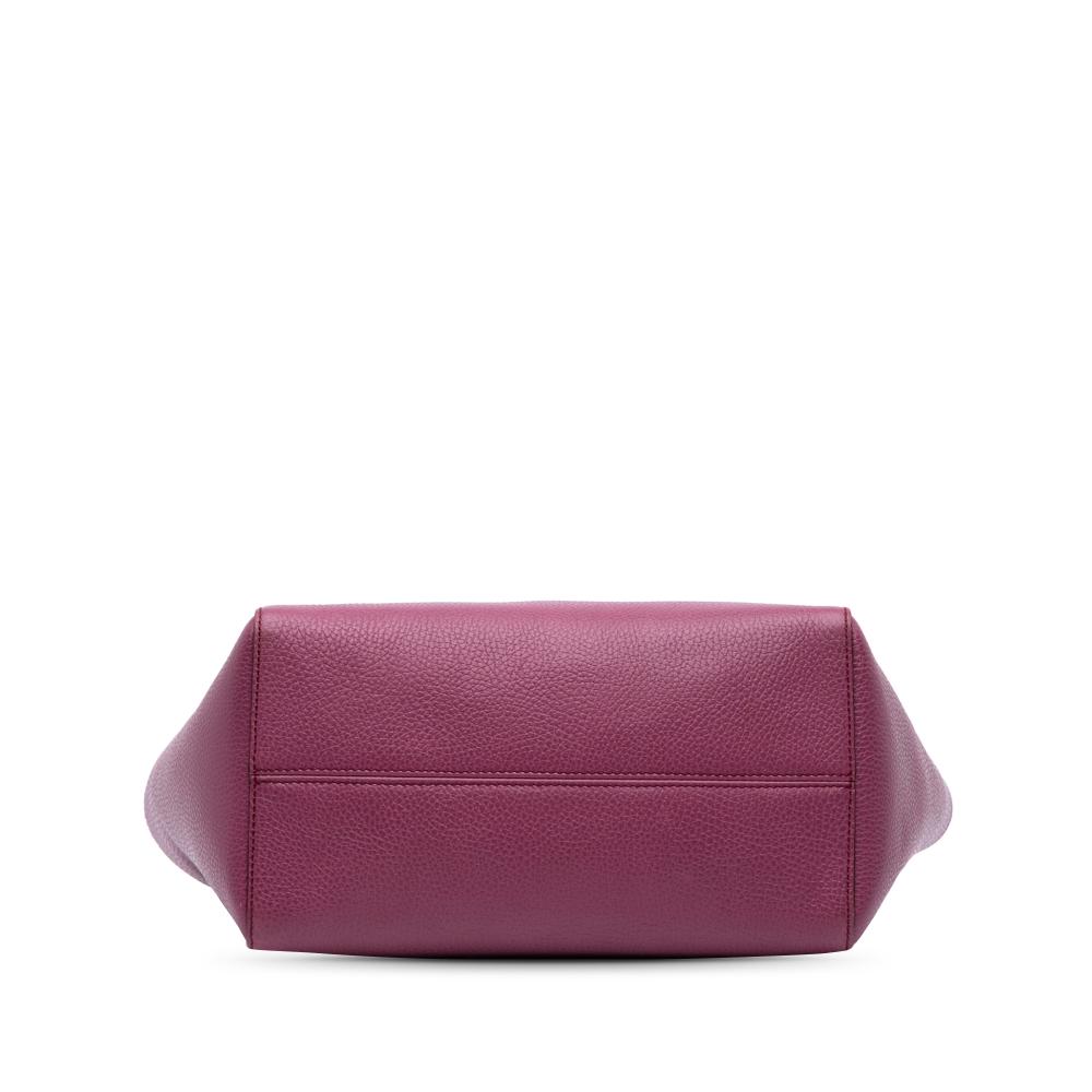 Gucci B Gucci Purple Magenta Calf Leather Medium Swing Tote Italy