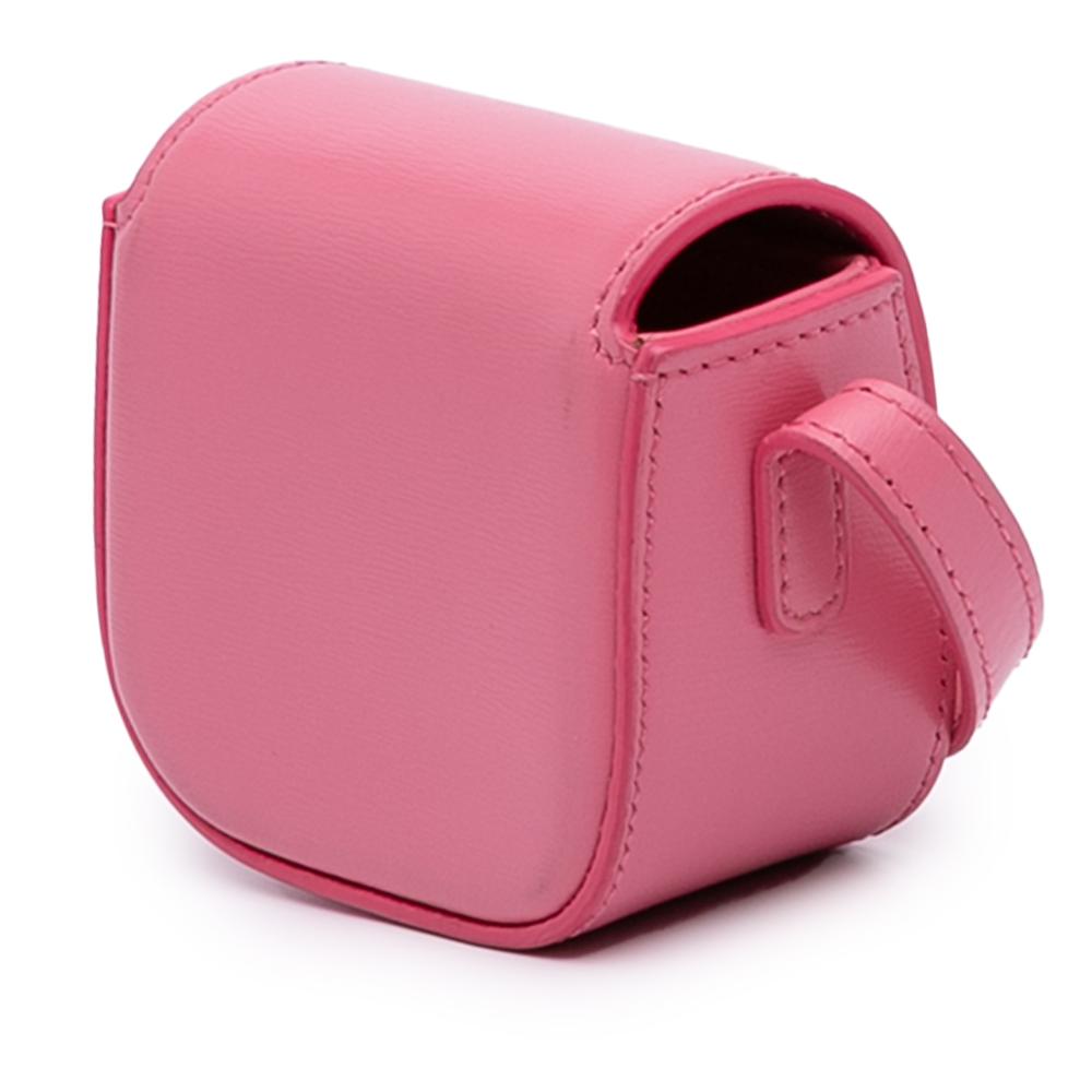 Celine B Celine Pink Calf Leather Mini Shiny skin Triomphe Crossbody Italy