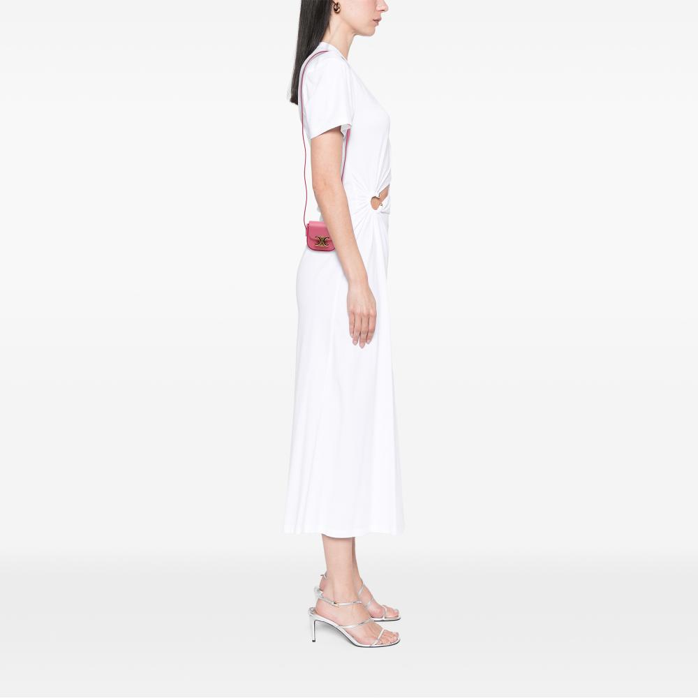 Celine B Celine Pink Calf Leather Mini Shiny skin Triomphe Crossbody Italy