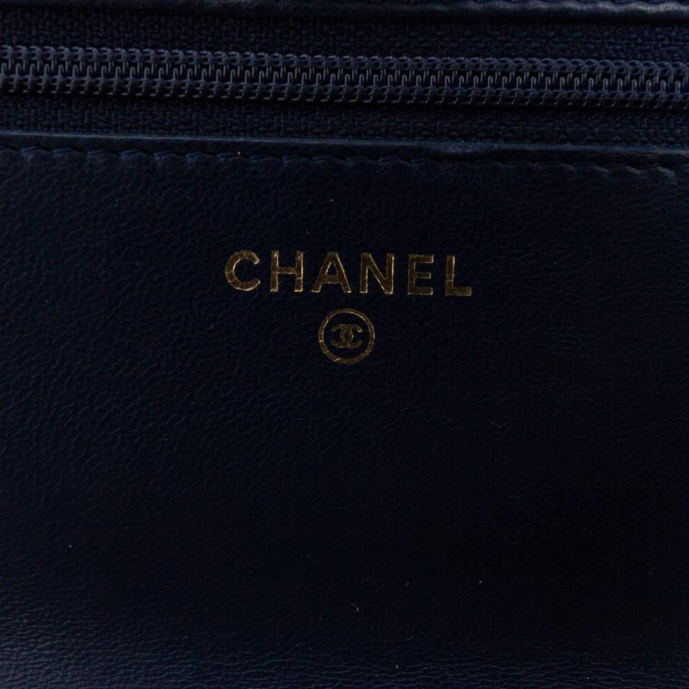 Chanel B Chanel Blue Navy Lambskin Leather Leather Lambskin Trendy CC Wallet On Chain Italy
