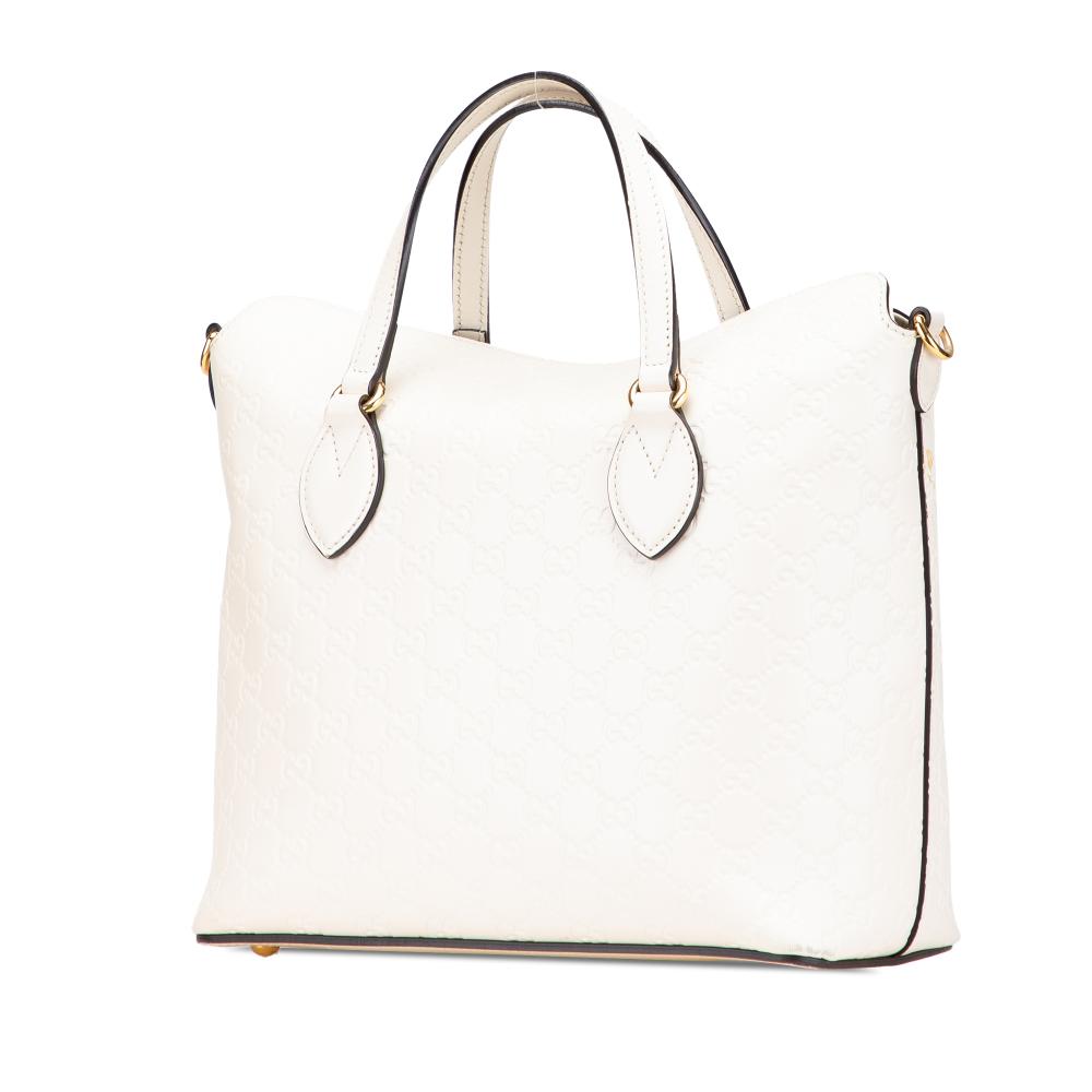 Gucci B Gucci White Ivory Calf Leather Guccissima Linea A Fold Over Satchel Italy