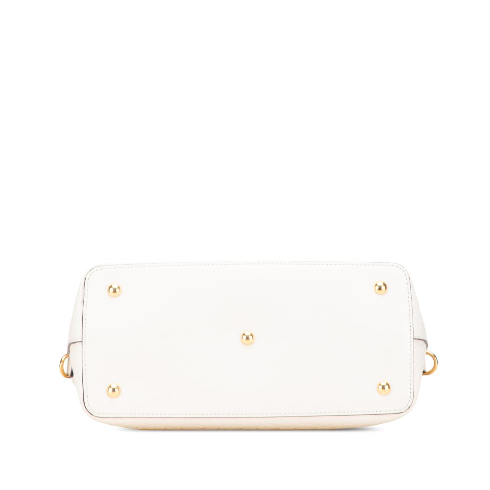 Gucci B Gucci White Ivory Calf Leather Guccissima Linea A Fold Over Satchel Italy