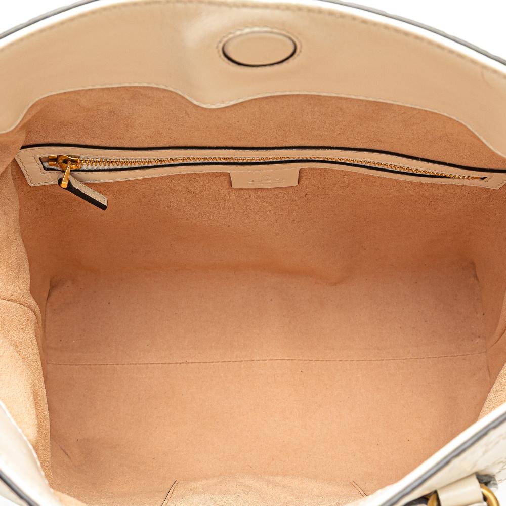 Gucci B Gucci White Ivory Calf Leather Guccissima Linea A Fold Over Satchel Italy