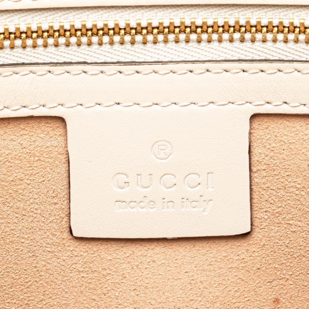 Gucci B Gucci White Ivory Calf Leather Guccissima Linea A Fold Over Satchel Italy
