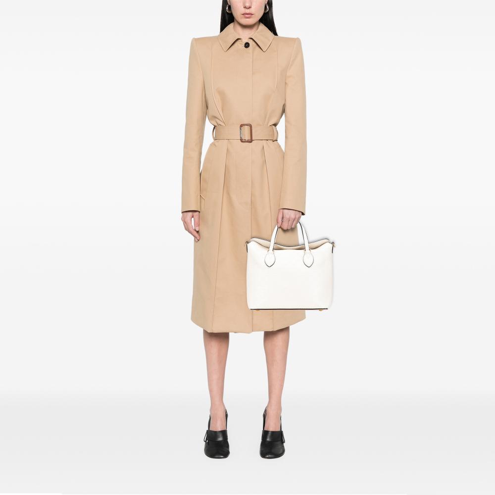 Gucci B Gucci White Ivory Calf Leather Guccissima Linea A Fold Over Satchel Italy