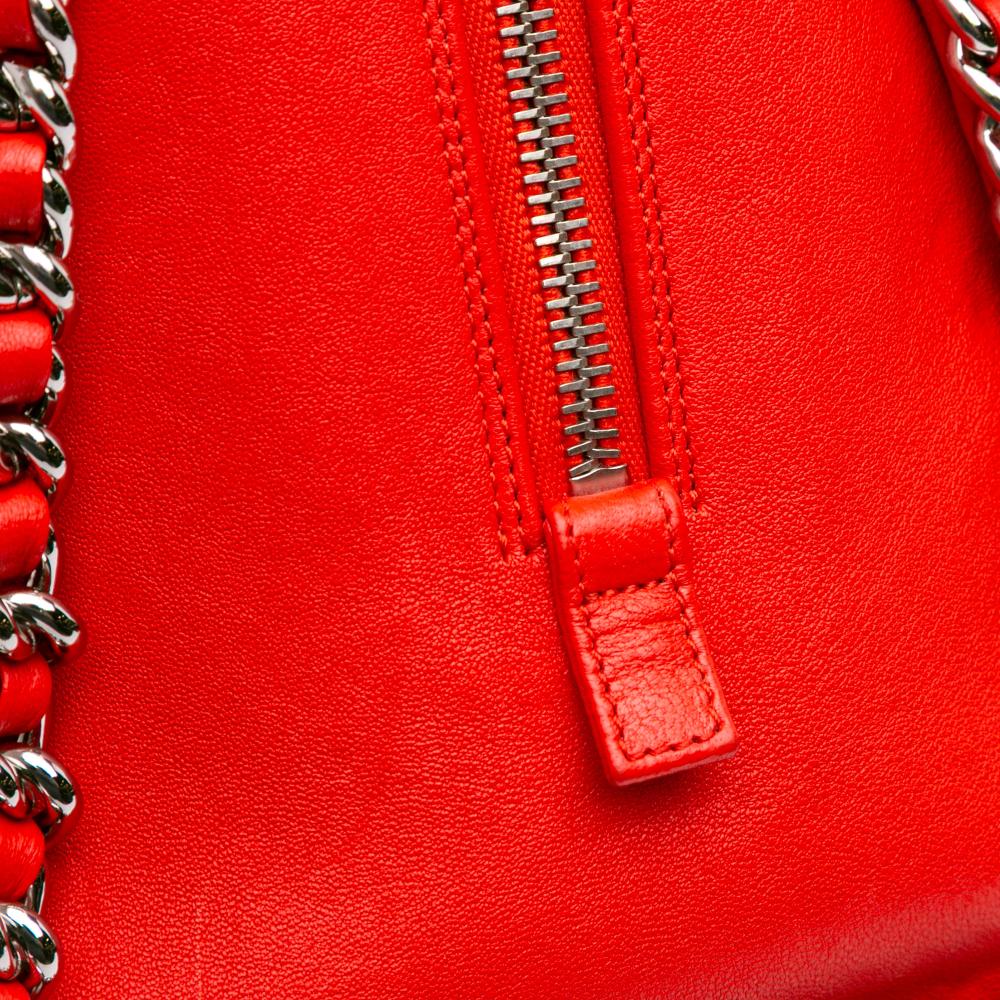 Chanel AB Chanel Red Lambskin Leather Leather Quilted Washed Lambskin Chain Around Bowler Italy