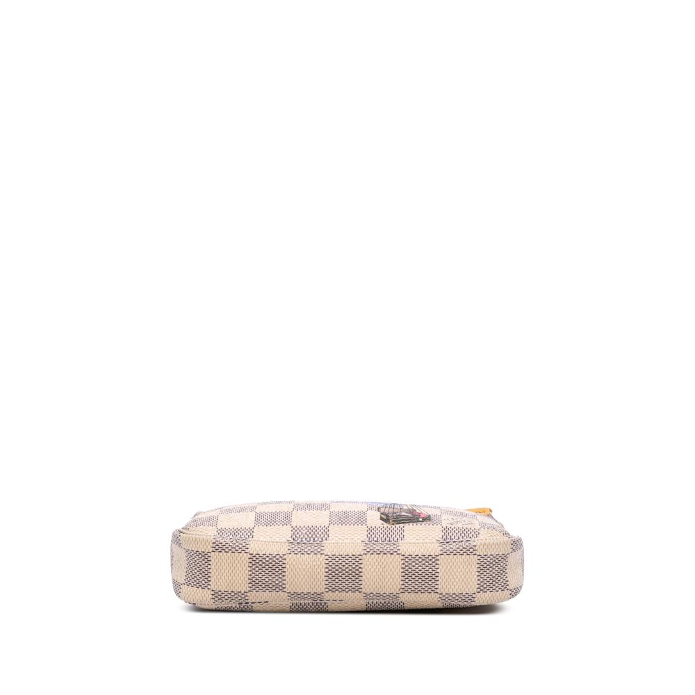 Louis Vuitton B Louis Vuitton White Damier Canvas Fabric Damier Azur Illustre Mini Pochette Accessoires France