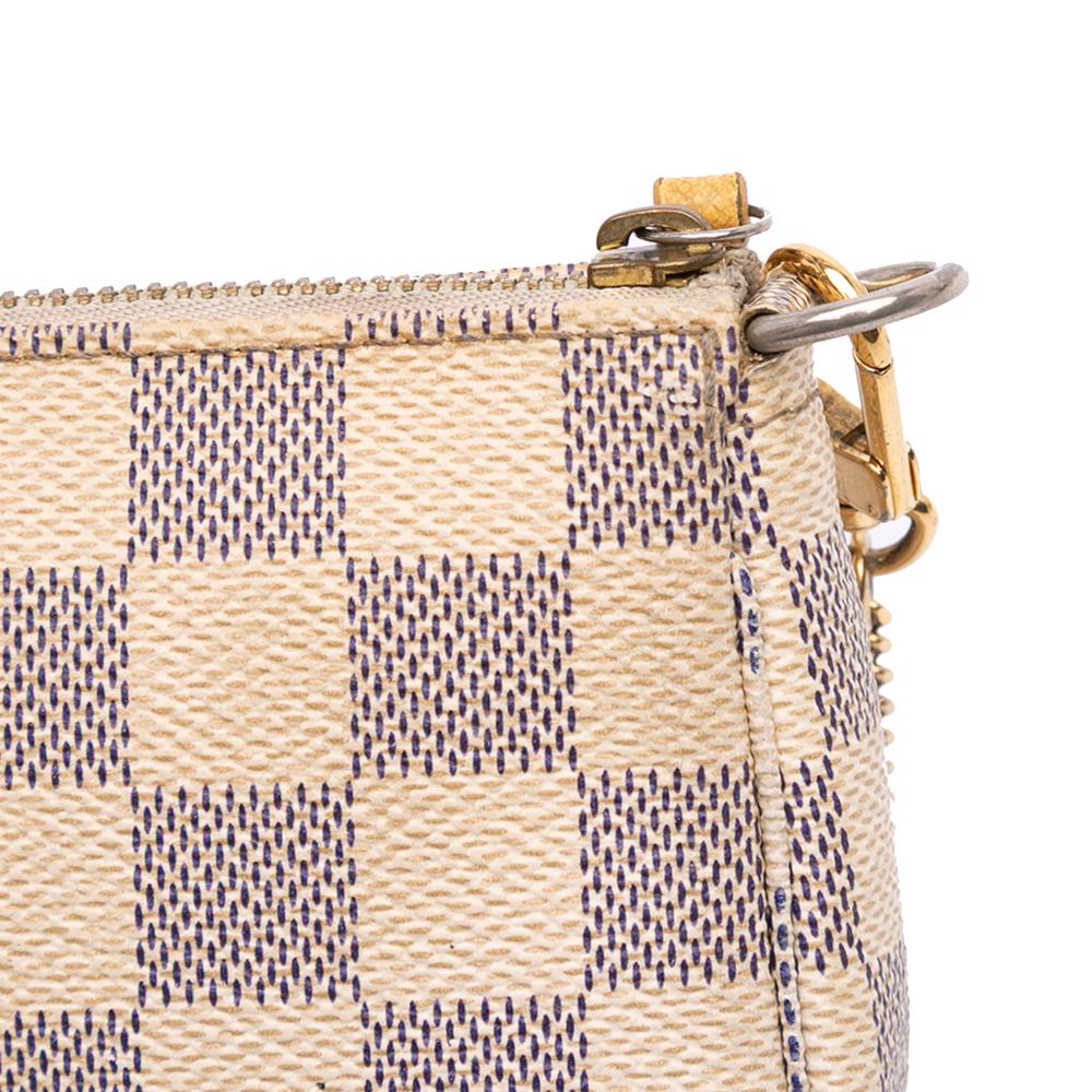 Louis Vuitton B Louis Vuitton White Damier Canvas Fabric Damier Azur Illustre Mini Pochette Accessoires France