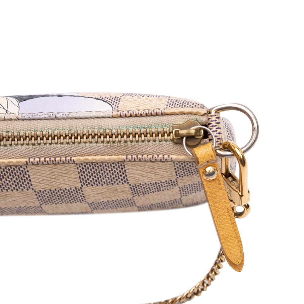 Louis Vuitton B Louis Vuitton White Damier Canvas Fabric Damier Azur Illustre Mini Pochette Accessoires France