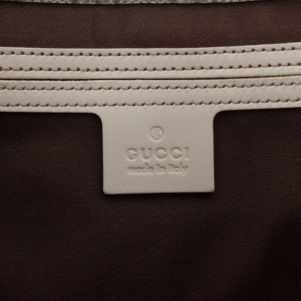 Gucci B Gucci Brown Beige Coated Canvas Fabric GG Supreme Crossbody Italy