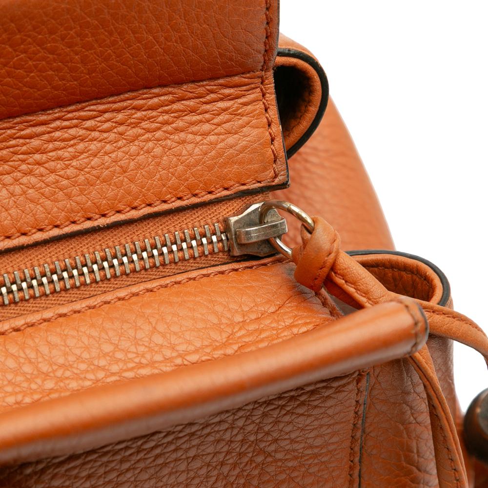 Gucci B Gucci Orange Calf Leather Lady Tassel Top Handle Bag Italy
