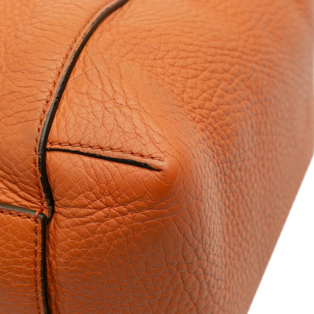 Gucci B Gucci Orange Calf Leather Lady Tassel Top Handle Bag Italy