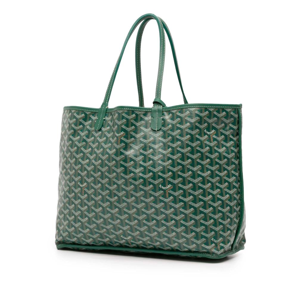 Goyard B Goyard Green Coated Canvas Fabric Goyardine Reversible Anjou PM France