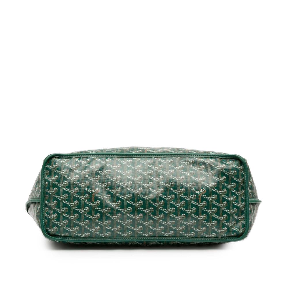 Goyard B Goyard Green Coated Canvas Fabric Goyardine Reversible Anjou PM France