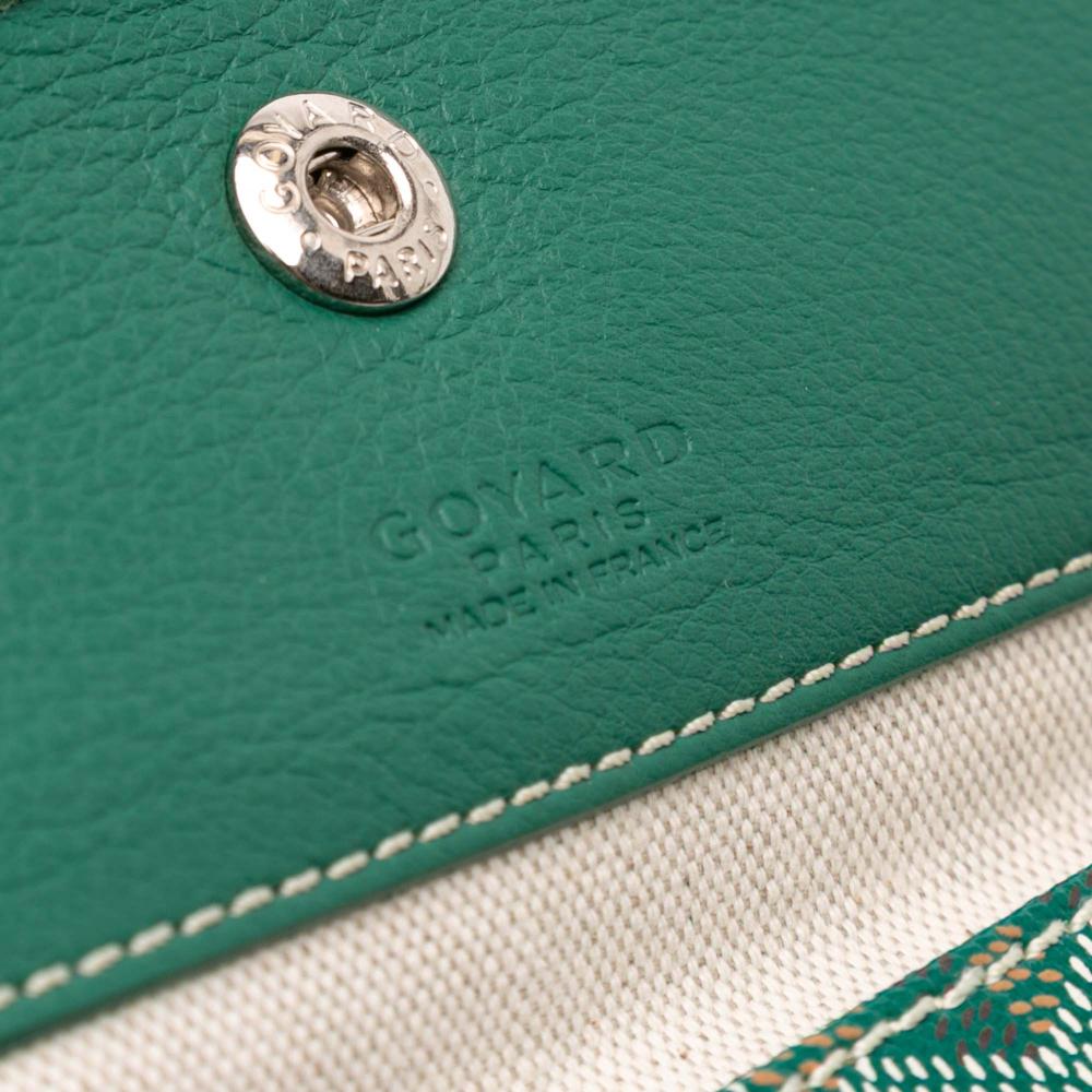 Goyard B Goyard Green Coated Canvas Fabric Goyardine Reversible Anjou PM France