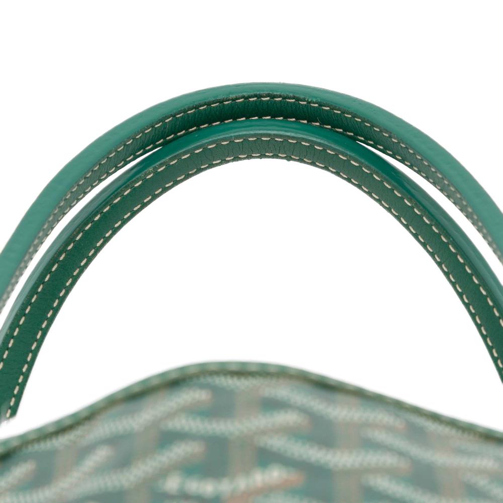 Goyard B Goyard Green Coated Canvas Fabric Goyardine Reversible Anjou PM France