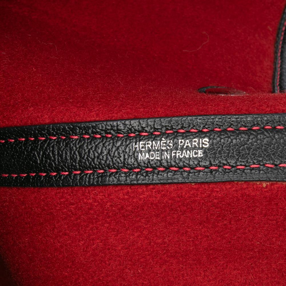 Hermès AB Hermès Red with Black Wool Fabric Ribbed and Negonda Garden Party Voyage 49 France