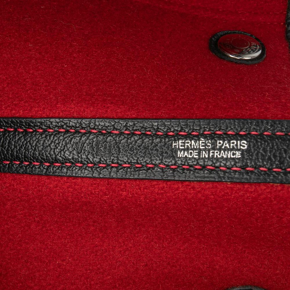 Hermès AB Hermès Red with Black Wool Fabric Ribbed and Negonda Garden Party Voyage 49 France