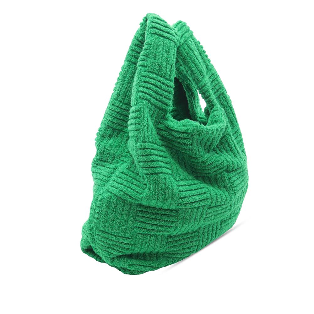 Bottega Veneta AB Bottega Veneta Green Cotton Fabric Terry Cloth Shopping Tote Italy