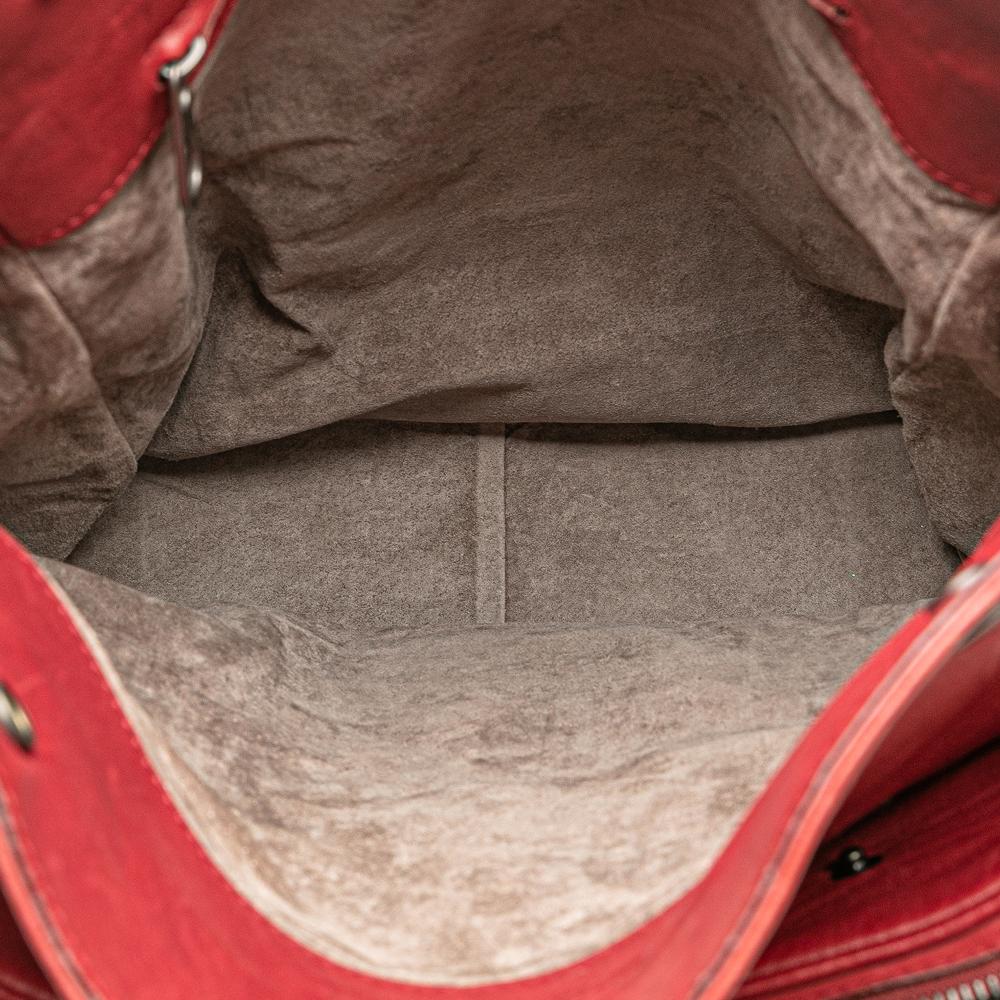 Bottega Veneta B Bottega Veneta Red Nappa Leather Leather Nappa Intrecciato Grommet Crossbody Italy