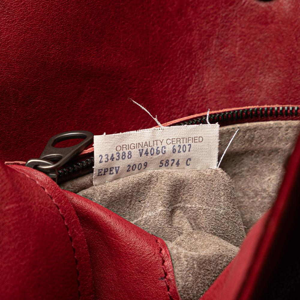 Bottega Veneta B Bottega Veneta Red Nappa Leather Leather Nappa Intrecciato Grommet Crossbody Italy