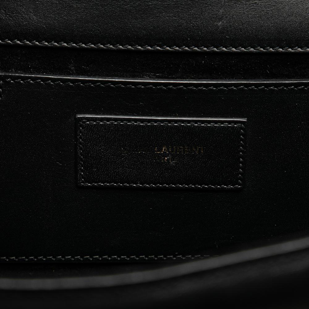 Saint Laurent B Saint Laurent Black Calf Leather Medium Smooth skin Classic Monogram Kate Tassel Crossbody Italy