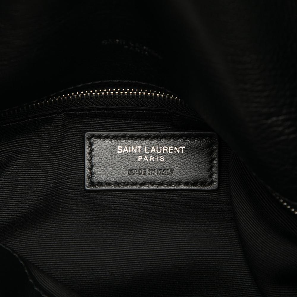 Saint Laurent B Saint Laurent Black Lambskin Leather Leather Small Lambskin Loulou Puffer Shoulder Bag Italy