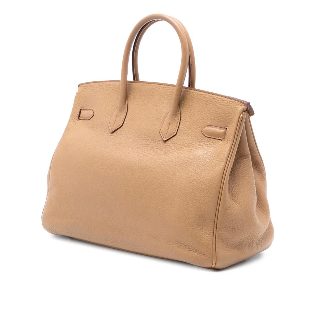 Hermès B Hermès Brown Light Brown Calf Leather Togo Birkin Retourne 35 France