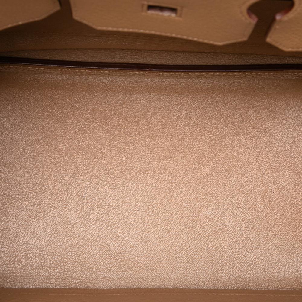 Hermès B Hermès Brown Light Brown Calf Leather Togo Birkin Retourne 35 France