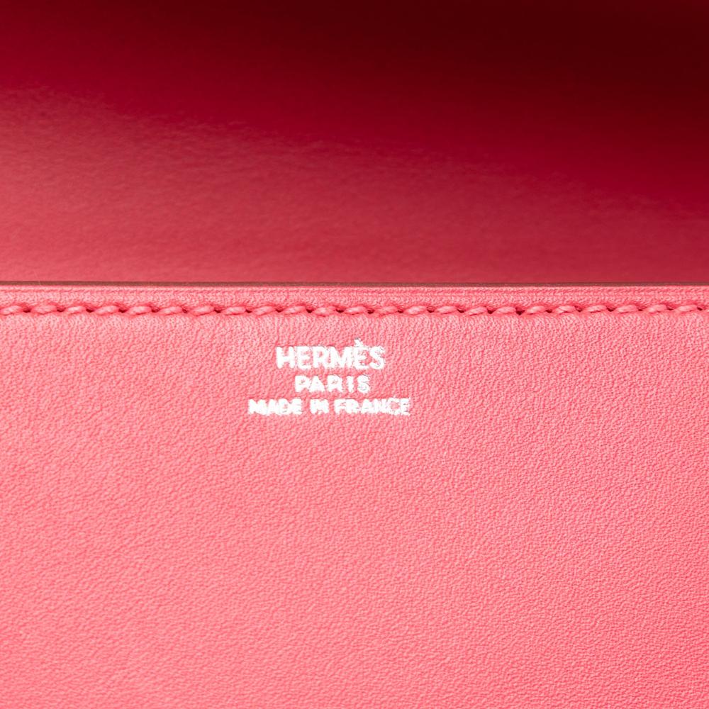 Hermès AB Hermès Pink Calf Leather Tadelakt Medor Clutch 23 France