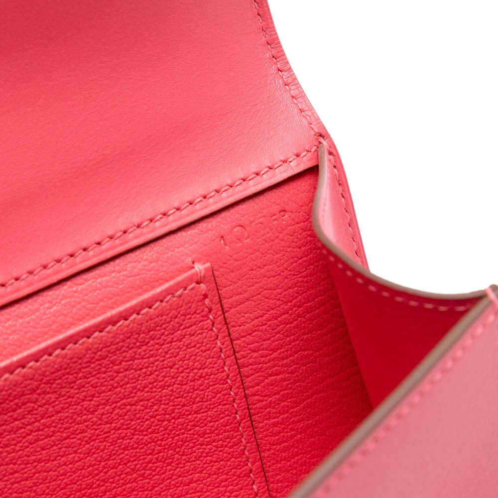 Hermès AB Hermès Pink Calf Leather Tadelakt Medor Clutch 23 France